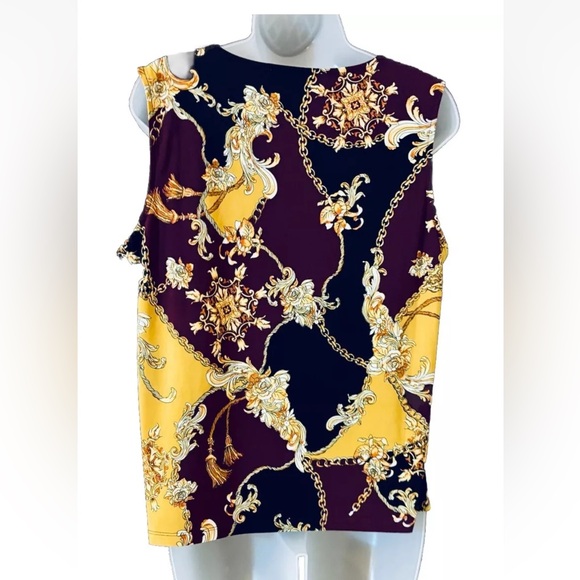Kasper Womens Size Large Petite PL Sleeveless Designer Old Money Blouse Top - Picture 3 of 9